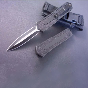Micro OTF Tech Knife SC Series 440C Лезвие С Двойным Краем Твердостью 57HRC Из Авиационного алюминиевого Сплава С Черной Ручкой Нож Для Самообороны