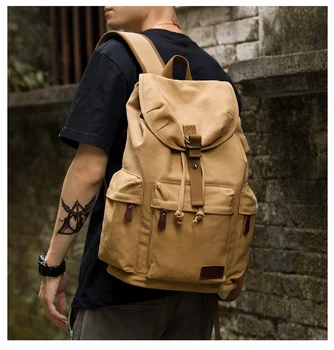 MOYYI Мужской 14-дюймовый рюкзак для ноутбука, винтажный холщовый рюкзак, дорожные сумки унисекс, USB-зарядка, школьная сумка, студенческая Mochia
