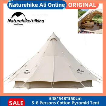 Naturehike Хлопчатобумажная Пирамидальная палатка на 5-8 человек, Портативная утолщенная Большая палатка для пикника на открытом воздухе, палатки для вечеринок - Длинные Ярче 20