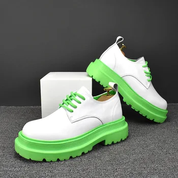 Zapatillas De Deporte/ Дышащая увеличенная мужская обувь; трендовые новые мужские кроссовки на платформе; Модная кожаная обувь для мальчиков;