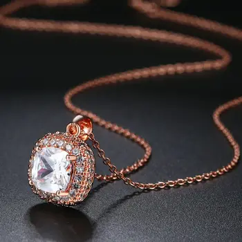 ZHOUYANG Высококачественные классические ожерелья с подвесками из розового золота, изготовленные из австрийского хрусталя ZYN112 ZYN111