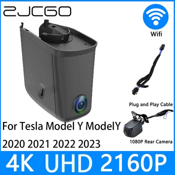 ZJCGO Dash Cam 4K UHD 2160P Автомобильный Видеомагнитофон DVR Ночного Видения Парковка для Tesla Model Y ModelY 2020 2021 2022 2023