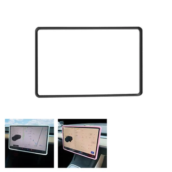 Автоматическая Силиконовая Защитная рамка, Краевая крышка, Защитная накладка для центрального управления, Навигационный экран, Накладка для Tesla Model 3, Y-образная накладка