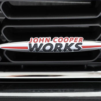 Автомобиль John Cooper Works Эмблема Наклейки Значок Решетки Радиатора Для Mini Cooper JCW S R50 R53 R55 R56 R57 R60 R61 F54 F55 F56 F60 Аксессуары