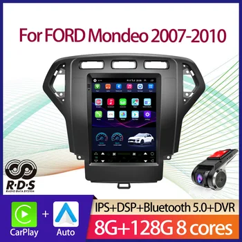 Автомобильная GPS-навигация Android для FORD Mondeo 2007-2010, автомагнитола в стиле Tesla, стереомагнитофон, мультимедийный плеер с зеркальной ссылкой BT WiFi