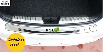 Автомобильные наклейки на заднюю панель из нержавеющей стали, педаль защиты заднего порога багажника для хэтчбека Volkswagen VW POLO 2011-2017 гг.
