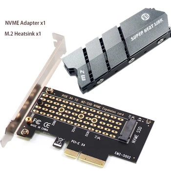 Адаптер M2 NVMe SSD NGFF Для PCIE 4.0 X4 M Key PCI Express 3.0 M.2 Конвертер NVME SSD M2 Riser С Алюминиевым Радиатором