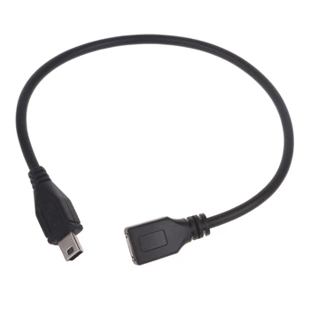 Адаптер данных Micro USB для женщин и Mini USB для мужчин, кабель-конвертер, кабель для передачи данных для автомобильной навигации 25 см