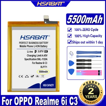 Аккумулятор HSABAT BLP771 емкостью 5500 мАч для аккумуляторов OPPO Realme 6i C3 Narzo 10
