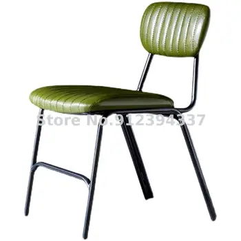Американский ретро-лофт в индустриальном стиле, домашний светильник, роскошный обеденный стул, дизайнерский стул для ресторана, кафе, кожа
