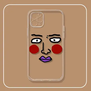 Аниме Mob Psycho Чехол для iPhone для iPhone Ekubo Funny Face Прозрачный силиконовый чехол для iPhone 13 Plus Pro Max Задняя крышка Подарок