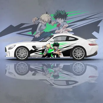 Аниме-наклейка на автомобиль My Hero Academia, боковая графическая виниловая наклейка, модифицированное украшение с принтом гоночного автомобиля, наклейка на автомобиль ita, наклейка 