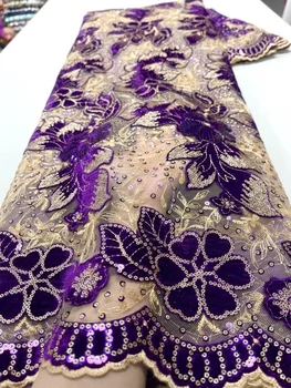 Африканская ткань и кружево для женщин, вечернее свадебное платье, Французская вышивка, сетчатый шитье 2023, Высококачественный тюль с блестками, Нигерийская сетка