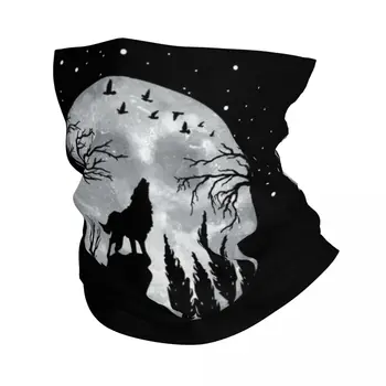 Бандана с Волчьей Луной, грелка для шеи, Мужская Женская зимняя лыжная трубка, шарф, гетра, маска для лица