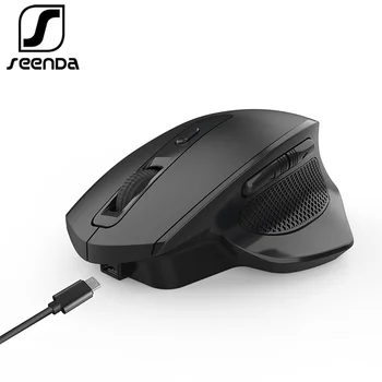 Беспроводная Мышь SeenDa 2.4G Перезаряжаемая Игровая Мышь для Геймерского Ноутбука Настольный USB-Приемник Silent Click Mute Мыши
