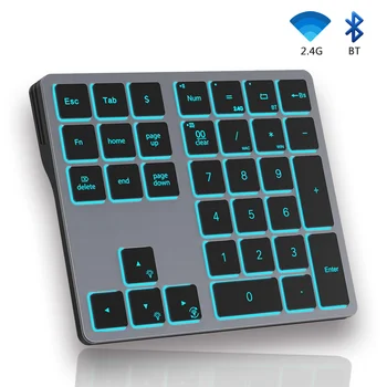 Беспроводная цифровая клавиатура BOW 2.4G Цифровая клавиатура Bluetooth для ноутбуков планшетов Двухрежимная цифровая клавиатура 34 клавиши