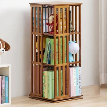 Библиотечный шкаф для хранения, вращающаяся на 360 градусов Детская книжная полка, многослойная нескользящая подставка для ног, Книжный шкаф, Полки для хранения