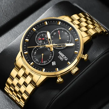 Бренд NIBOSI, модные мужские часы, лидирующий бренд, роскошные наручные часы, кварцевые часы, мужские водонепроницаемые хронографы Relogio Masculino