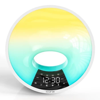 Будильник Sunrise WiFi Tuya Smart APP Будильник для пробуждения Имитация света Двойной будильник FM-радио Регулируемая Яркость Штепсельная вилка EU