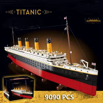 В наличии 99023 Совместимо с 10294 Титаник Большой круизный катер Корабль Пароход кирпичи строительные блоки Детские игрушки своими руками Любовные подарки