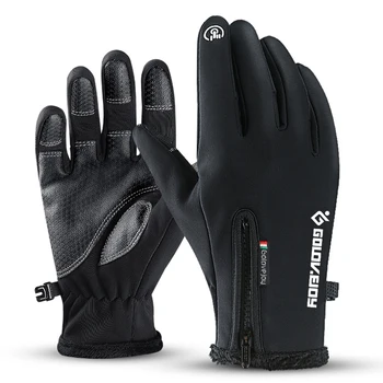 Велосипедные перчатки, мото Перчатки, зимние водонепроницаемые перчатки с флисовой подкладкой, нескользящие Перчатки для езды на мотоцикле с сенсорным экраном