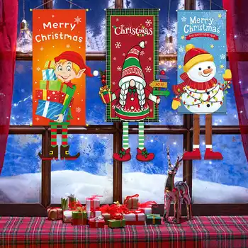 Веселого Рождества, Подвесной флаг, Рождественские украшения для дверей дома, Рождественские украшения, Рождественские подарки Navidad Decor 2023 Новый год 2024