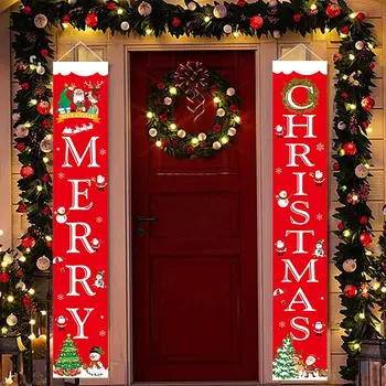 Веселый Рождественский баннер Рождественское украшение двери Баннеры Настенный декор Подвесные Рождественские украшения Navidad Подарок на Новый год