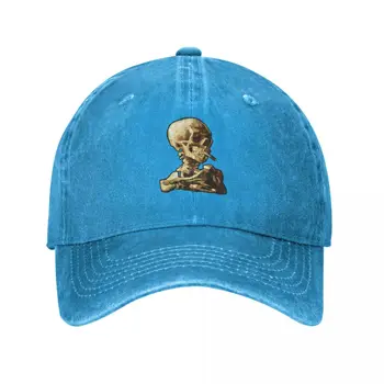 Винсент Ван Гог - Череп скелета с горящей сигаретой, бейсболка с козырьком, мужские шляпы Rave, женские шляпы