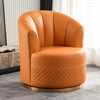 Вращающиеся стулья для макияжа в гостиной Роскошный Кожаный пол Современная спальня Скандинавское кресло для Ленивого чтения Уличная мебель Sillas