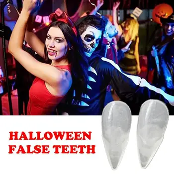 Вставные зубы для взрослых и детей на Хэллоуин, Ужасный костюм для вечеринки, Зубные протезы, Клыки, Прозрачная смола, Косплей M4Z9