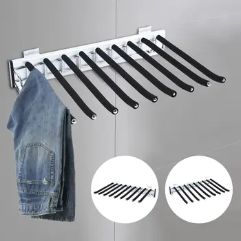 Выдвижная вешалка для брюк, шкаф Для одежды, Бесшумная трехсекционная рейка из нержавеющей стали, установленная слева