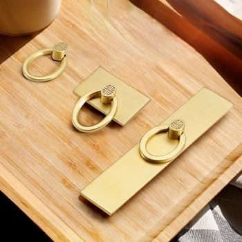 Выдвижная мебель для кухни Золотые кольца с одним отверстием Ручки-ручки для выдвижных ящиков Корпусная мебель Кухонные ручки для дверцы ручки шкафа