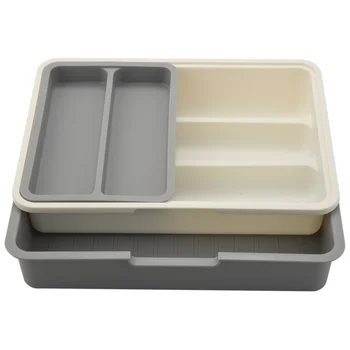 Выдвижной лоток для столовых приборов, Выдвижной регулируемый ящик для посуды, органайзер для кухонной утвари, Многоцелевое хранилище для кухни