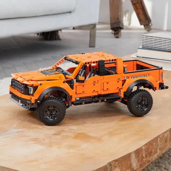 Высокотехнологичный гоночный автомобиль-пикап Ford Raptors F-150 MOC 42126, строительные блоки, кирпичи, развивающие игрушки для детей, Рождественские подарки