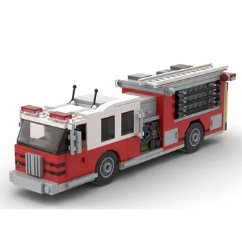 Городская пожарная машина США, технический автомобиль, грузовик, 369 шт., набор кирпичей, наборы строительных блоков, Сборные игрушки для детей, подарки для детей