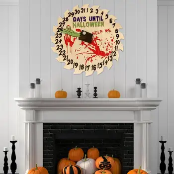 Декор комнаты, Адвент-календарь, Жуткие Деревянные Календари обратного отсчета на Хэллоуин, Креативные украшения для дома, Праздничные подвески