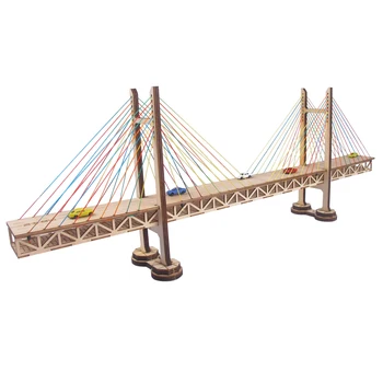 Деревянная Собранная модель моста 3DJigsaw Пазл Ручной работы Известный Архитектурный Пейзаж Игрушки Подарок