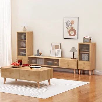 Деревянный шкаф для телевизора в современной гостиной, Белые Подвесные полки, Шкаф для телевизионных консолей в скандинавском стиле, мебель для Каса MQ50DS
