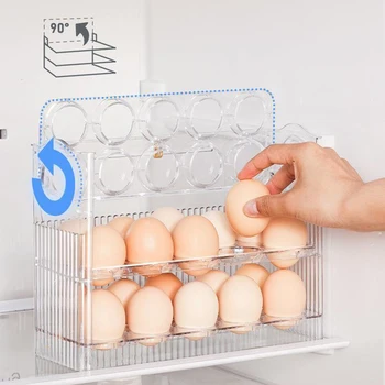 Держатель для яиц для холодильника Коробка для хранения свежих яиц для холодильника, Дверца Контейнер для хранения яиц Органайзер Контейнер для хранения куриных яиц