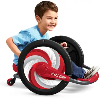 Детский радиофлайер, предназначенный для езды на циклоне, с ручным приводом, колеса 16 дюймов, красный