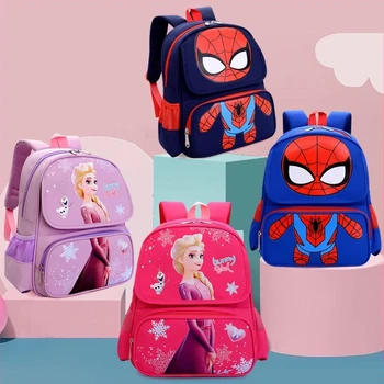 Детский рюкзак Disney Spiderman Frozen с принтом для детского сада, детский водонепроницаемый рюкзак с дышащей спинкой большой емкости, школьный ранец