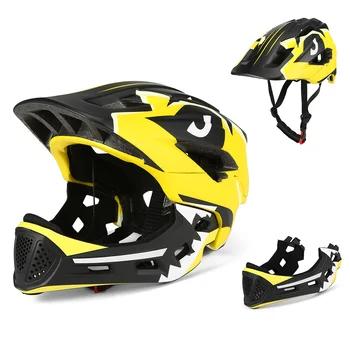 Детский съемный полнолицевый шлем, детский спортивный защитный шлем для езды на велосипеде, скейтбординга, катания на роликах