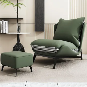 Дизайнерское роскошное кресло Современная гостиная Металл Досуг Европейский стиль Классическое современное кресло Кожаная мебель для спальни Sillas