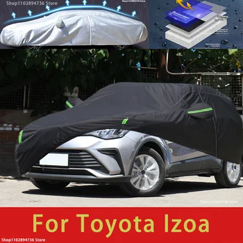 Для Toyota Izoa Наружная защита Полное покрытие автомобиля Снежные покровы Солнцезащитный козырек Водонепроницаемый пылезащитный черный чехол для автомобиля