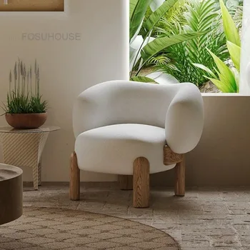 Европейский Дизайнерский диван, Односпальные Стулья для гостиной, Кресло для балкона, Мебель для гостиной из массива дерева, Диван-кресло для отдыха MC B