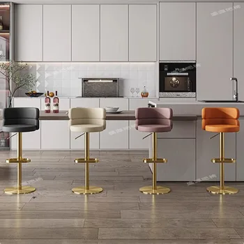 Европейский Офисный барный стул с Регулируемым поворотом, Роскошный Барный стул для гостиной, Дизайнерская Столовая Cadeira De Barbearia, Мебель для дома