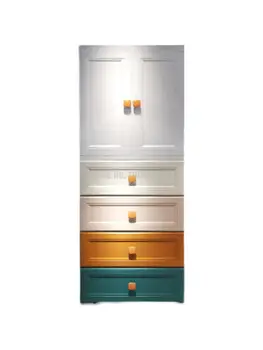 Европейский простой детский шкаф с открытыми дверцами современный минималистичный шкаф для хранения вещей для детей спальня бытовой пластиковый шкаф подвесной