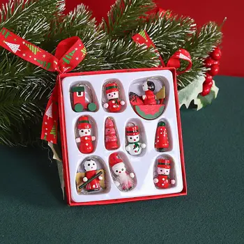 Елочные украшения в штучной упаковке Декоративные Подвесные Санта Клаус Снеговик Ангел Рождественские подарки для детей