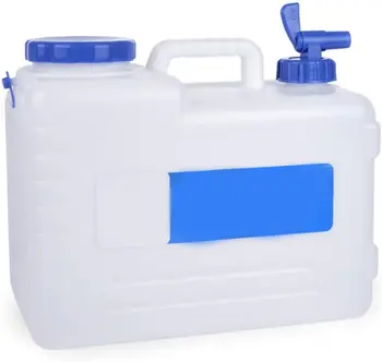 Емкость для воды с краном - 15 л для хранения воды из пищевого полиэтилена | Большая емкость для воды для кемпинга на открытом воздухе, пикника, пеших прогулок, езды на автомобиле