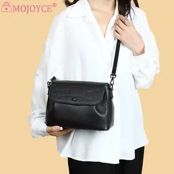 Женская сумка через плечо, большая вместительная сумка из натуральной кожи, модная винтажная простая женская сумка для поездок в офис